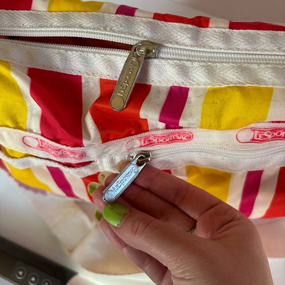 LeSportSac Striped Crossbody Bag with Pouch (note flaws) - Picture 6 of 8